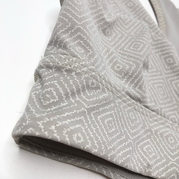 RUNNING Bare Light Grey Geometric Diamond Racerback Active Sports Bra SIZE XS - Picture 5 of 10